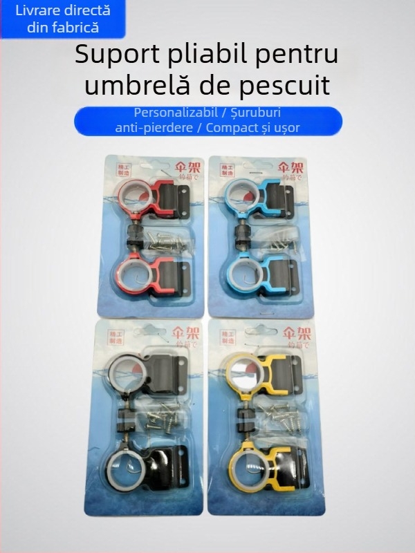 Suport de umbrelă pliabil pentru cutia de pescuit, cu șurub anti-pierdut, ușor, universal pentru umbrele de 26 mm