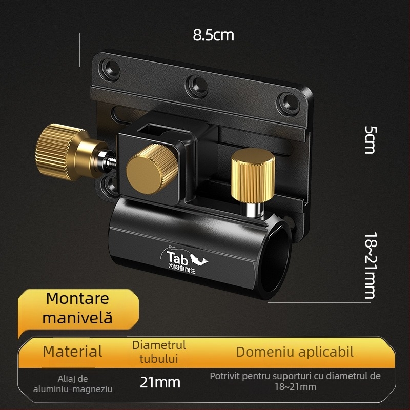 Tab accesorii pentru cutia de pescuit – set complet cu suport de colț pentru undiță, suport universal pentru undiță, suport pentru tava mare de momeli, suport pentru protecția peștilor