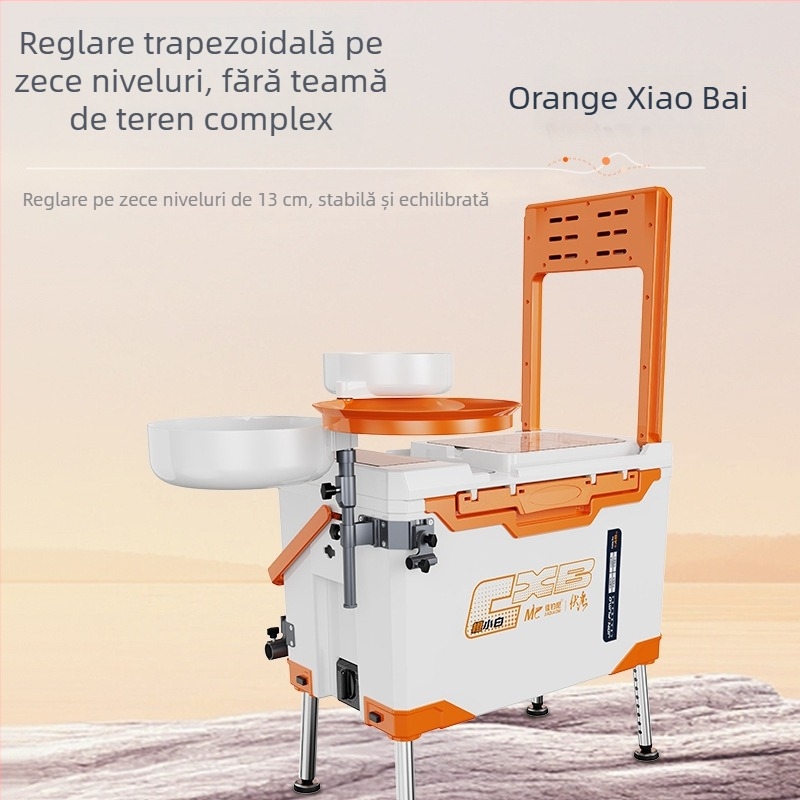 Cutie de pescuit ultraușoară, set complet, 27 litri, multifuncțională, cu șezut pentru pescuit pe platformă