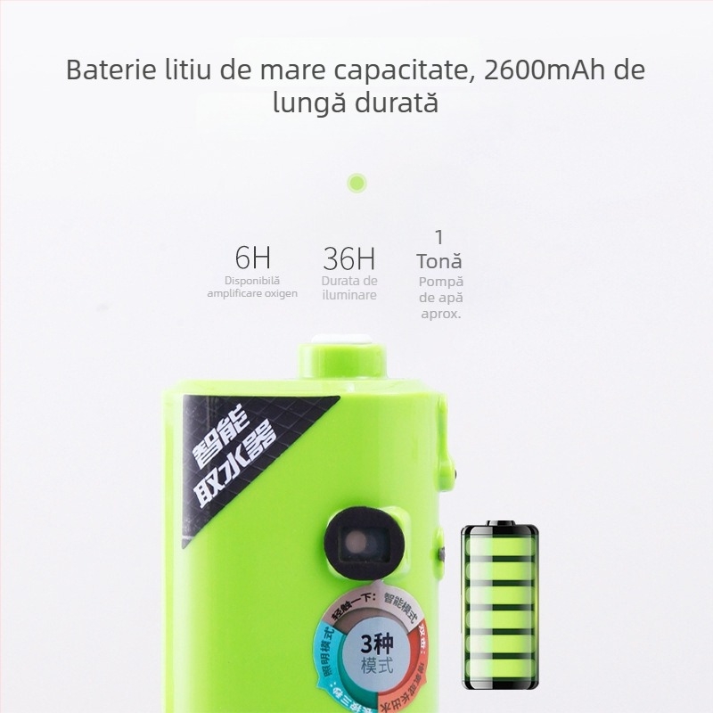 Extractor inteligent de apă pentru pescuit și pompă electrică, pentru exterior, dispozitiv de aspirație a apei cu aerator pentru cutia de pescuit, aparat de spălat mâinile, echipament de pescuit