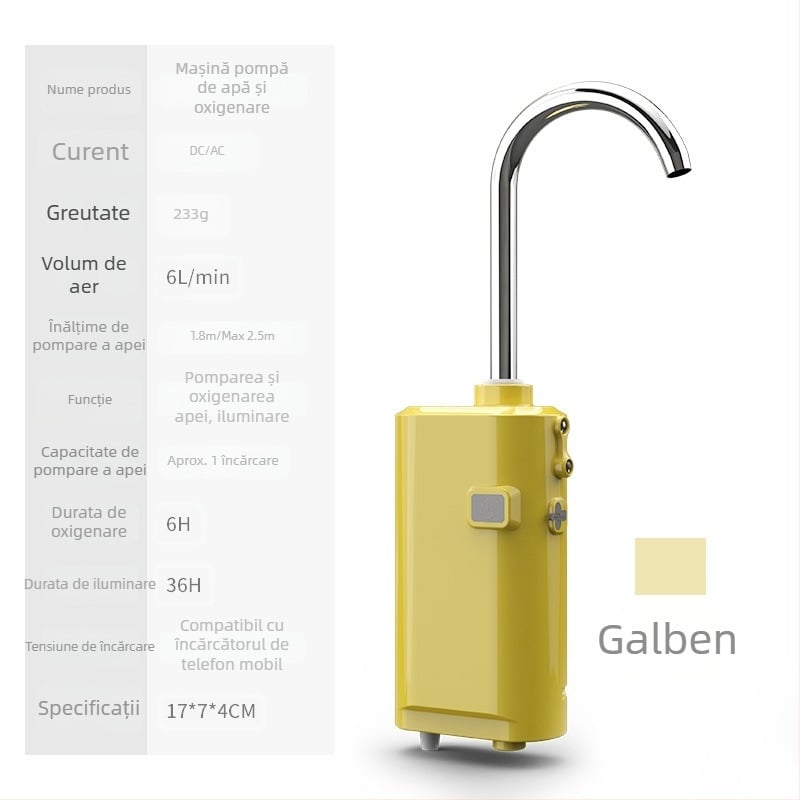 Extractor inteligent de apă pentru pescuit și pompă electrică, pentru exterior, dispozitiv de aspirație a apei cu aerator pentru cutia de pescuit, aparat de spălat mâinile, echipament de pescuit
