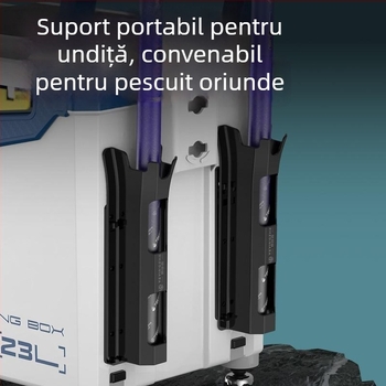 Suport vertical pentru bețe de pescuit pentru camping, cutie de pescuit, cutie pentru năluci, suport universal pentru bețe și tub de depozitare