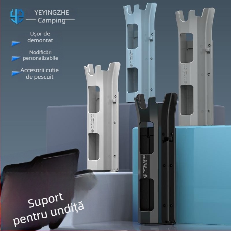 Suport vertical pentru bețe de pescuit pentru camping, cutie de pescuit, cutie pentru năluci, suport universal pentru bețe și tub de depozitare