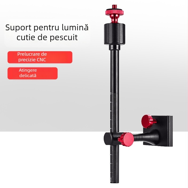 Suport dual pentru cutie de pescuit, pentru streaming pe telefon, suport pentru lampă și scaun de pescuit — suport de iluminat pentru pescuit de noapte, accesoriu universal pentru exterior