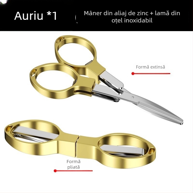 Foarfece de pescuit din oțel inoxidabil, pliabile, multifuncționale, compacte pentru trusa de pescuit, potrivite pentru PE linie și linie de plumb