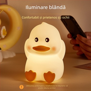 Lampă de noapte reîncărcabilă cu lumină caldă pentru copii, lampă decorativă din silicon pentru dormitor, protecție oculară, potrivită pentru alăptare