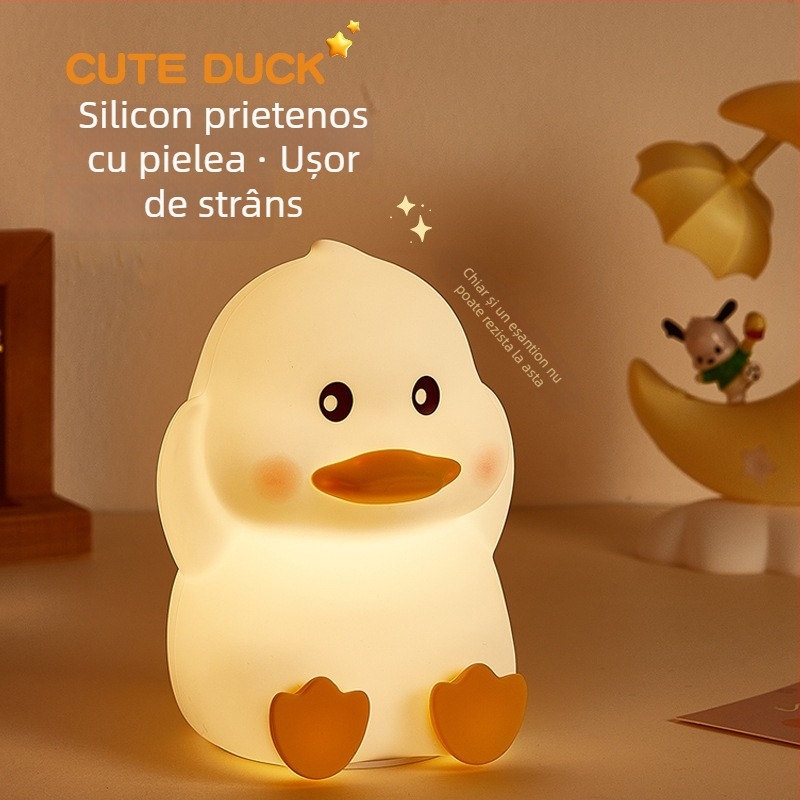 Lampă de noapte reîncărcabilă cu lumină caldă pentru copii, lampă decorativă din silicon pentru dormitor, protecție oculară, potrivită pentru alăptare