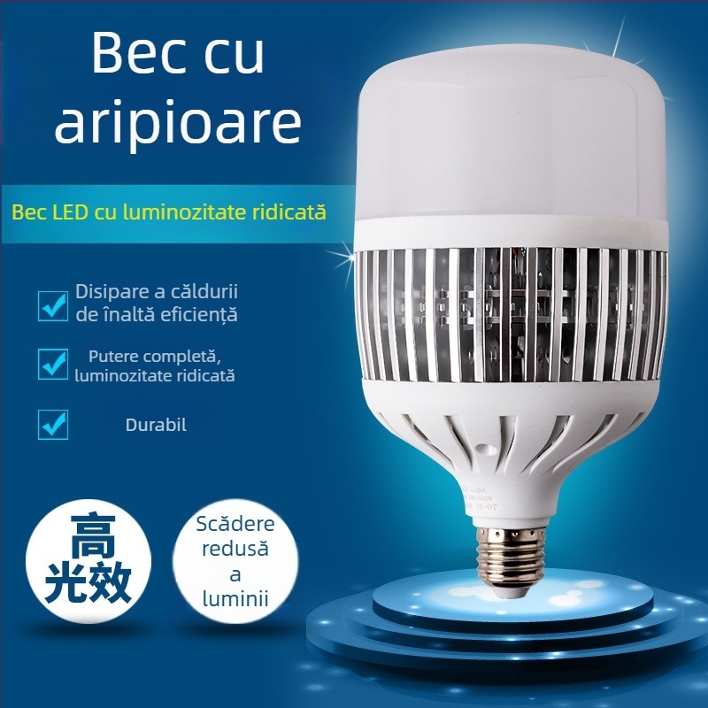 Bec LED cu putere mare, economisire de energie, bază filetată E27/E40, iluminat interior pentru fabrici, ateliere și depozite