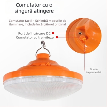 Lampă LED USB reîncărcabilă, în formă de UFO, portabilă, 5V, flux luminos 2000 lm, luminoasă