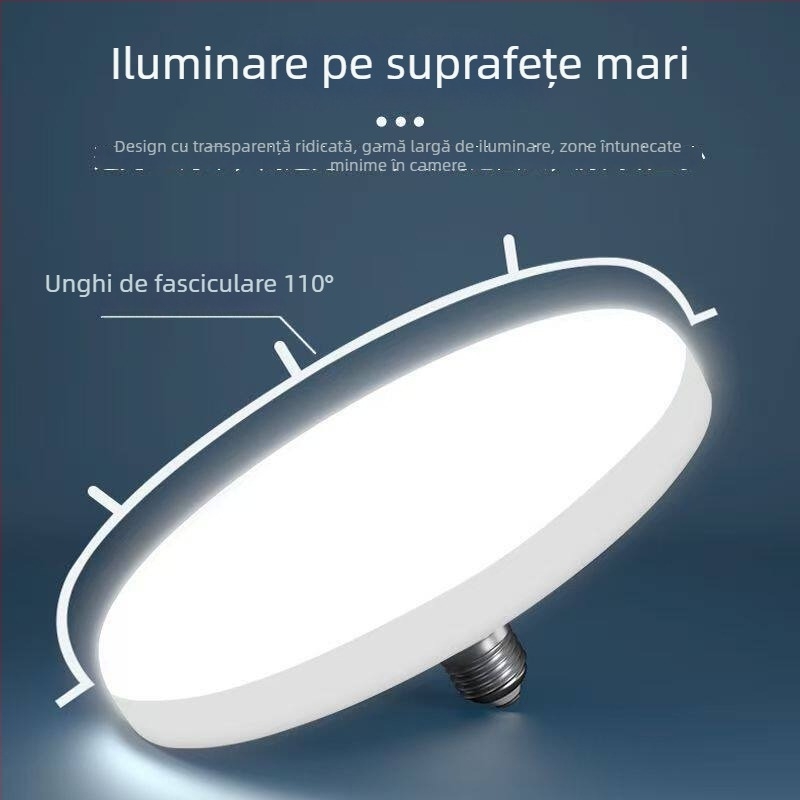 Shilin Lighting Lampa LED UFO pentru uz industrial, rezistentă la praf, cu soclu E27, eficientă din punct de vedere energetic, foarte luminoasă