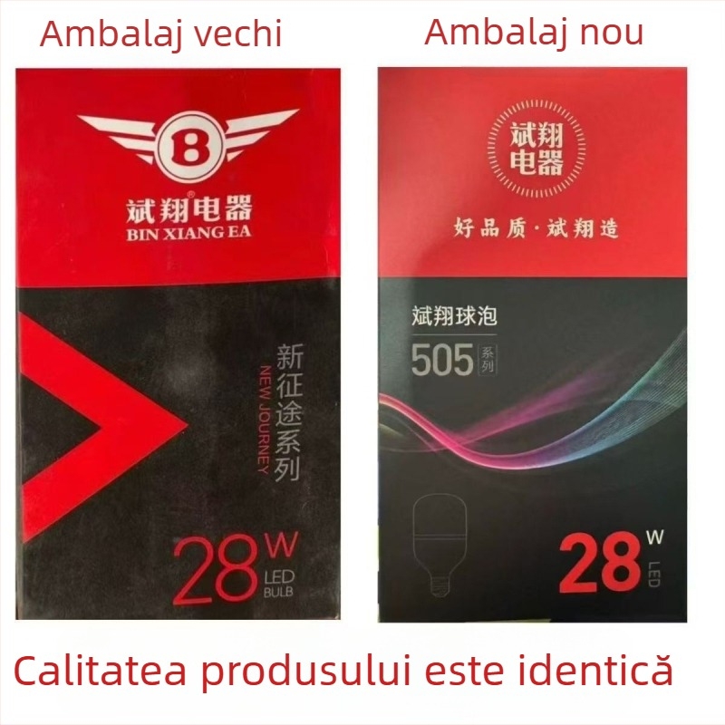 Binxiang LED Lampă – Economie de energie, fără pâlpâire, bază E27, utilizare industrială, super luminoasă, putere mare 5W-48W