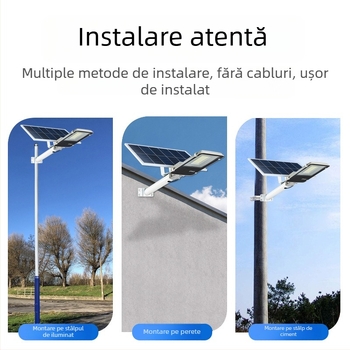 Lumină stradală cu LED solar pentru drumuri rurale și municipale, rezistentă la intemperii IP65, design Bob de Aur, telecomandă, 12V, 24–36 ore