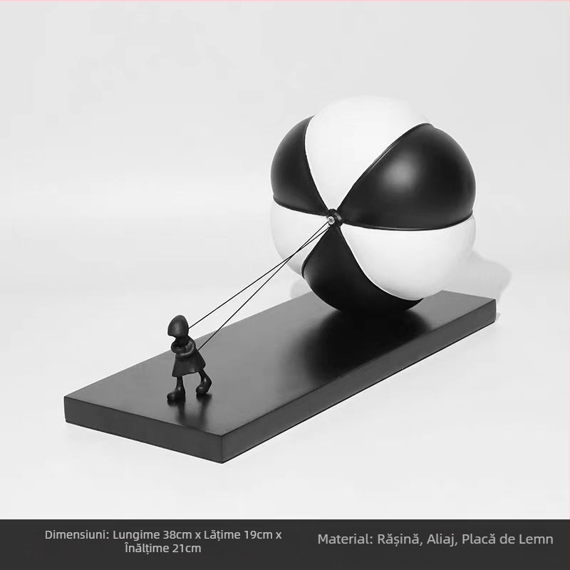 Sculptură decorativă modernă cu temă balon, pentru camera copiilor, sufragerie sau hol