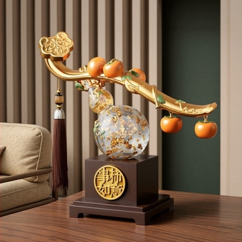 Ornament din rășină în stil chinezesc nou, în formă de dovleac cristal, Ruyi, decor de lux pentru living, hol, dulap TV sau vitrină de vin — cadou de mutare