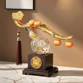 Ornament din rășină în stil chinezesc nou, în formă de dovleac cristal, Ruyi, decor de lux pentru living, hol, dulap TV sau vitrină de vin — cadou de mutare