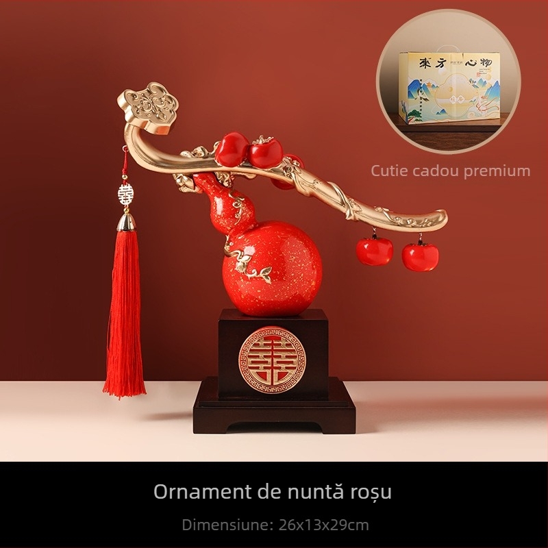 Ornament din rășină în stil chinezesc nou, în formă de dovleac cristal, Ruyi, decor de lux pentru living, hol, dulap TV sau vitrină de vin — cadou de mutare