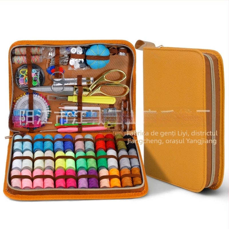 Kit de cusut maro, set de 232 piese pentru cusut acasă