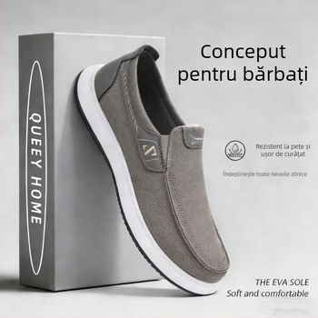 Pantofi bărbați din material textil, fără șireturi, casual, talpă joasă