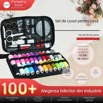 Set de cusut de 90 de piese, portabil pentru casă și călătorii, cu instrumente de cusut și cutie de cusut