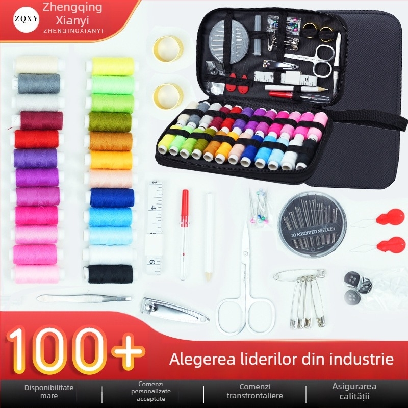 Set de cusut de 90 de piese, portabil pentru casă și călătorii, cu instrumente de cusut și cutie de cusut