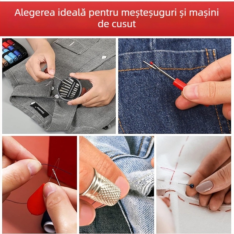 Set de cusut de 90 de piese, portabil pentru casă și călătorii, cu instrumente de cusut și cutie de cusut
