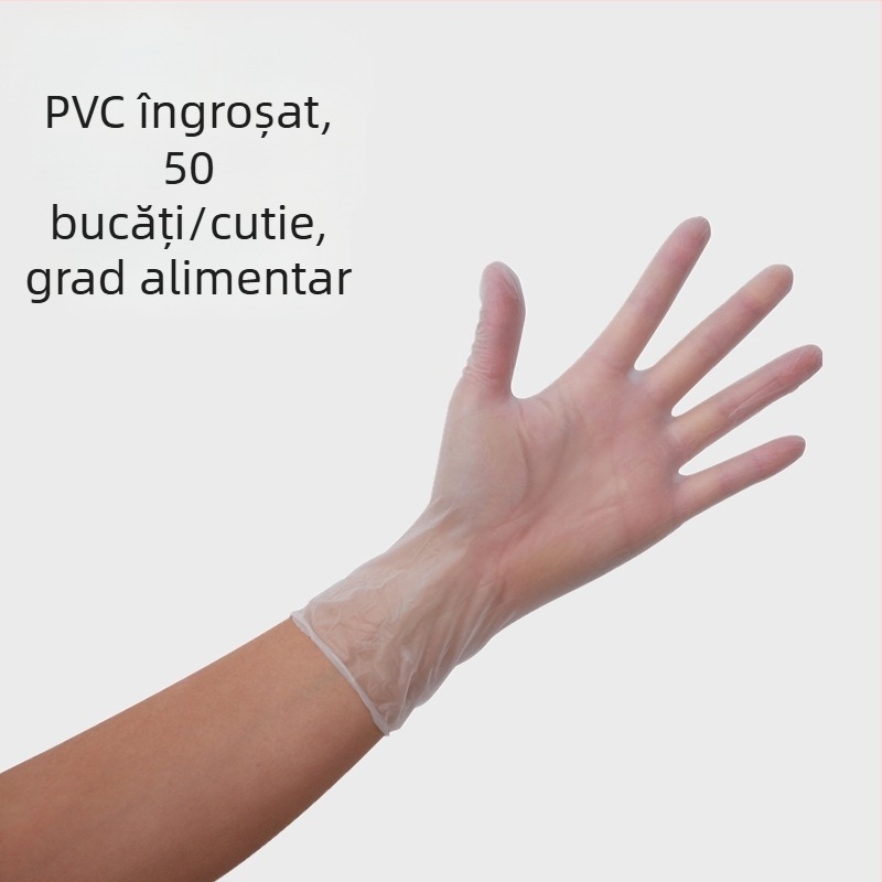 Mănuși de unică folosință din PVC, transparente cu model, pentru bucătărie, gătit și uz casnic, rezistente la ulei și impermeabile