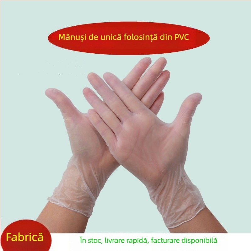 Mănuși de unică folosință din PVC, transparente cu model, pentru bucătărie, gătit și uz casnic, rezistente la ulei și impermeabile