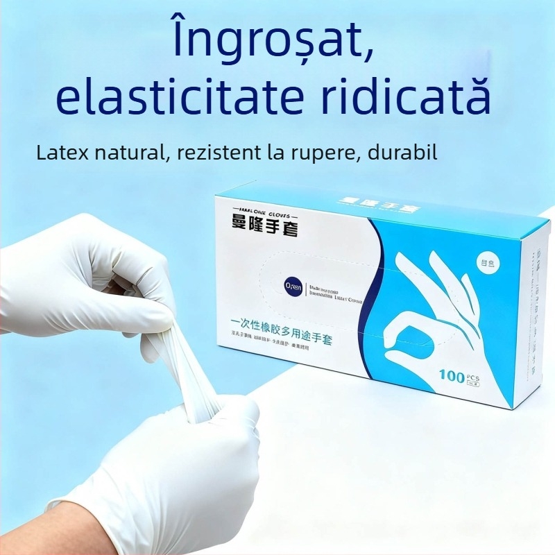 Manlong mănuși de unică folosință din latex pudrat pentru femei, impermeabile și rezistente la ulei, pentru spălat vase, mănuși de uz casnic din latex