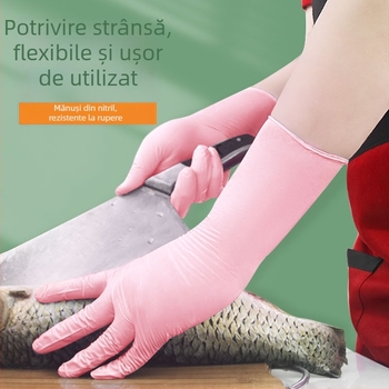 Mănuși nitril, de unică folosință, pentru spălat vase, uz casnic în bucătărie, durabile, alimentare, croială feminină, subțiri