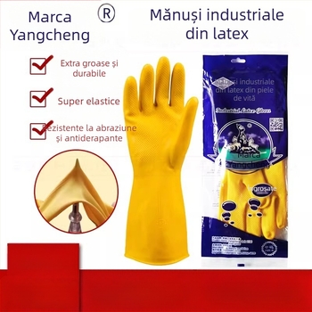 Mănuși din latex Beef-Tendon Yangcheng pentru uz industrial și casnic, pentru spălat vase și curățenie în bucătărie, impermeabile, groase, rezistente la uzură