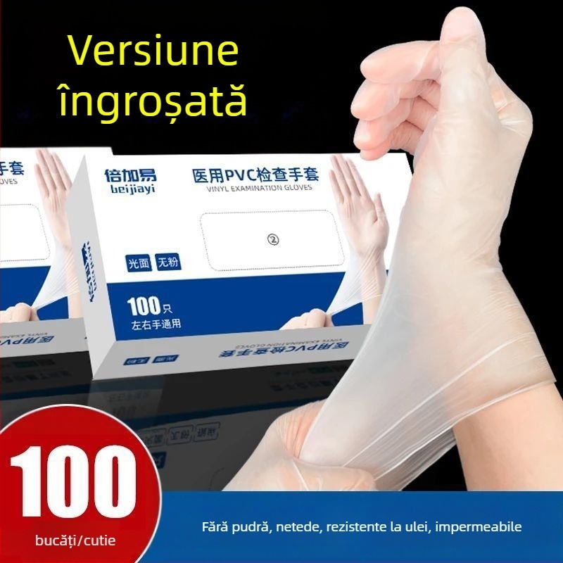 Mănuși din PVC, de unică folosință, groase, lungi, de calitate alimentară, impermeabile la apă și la ulei, pentru uz casnic, cu elasticitate mare, durabile