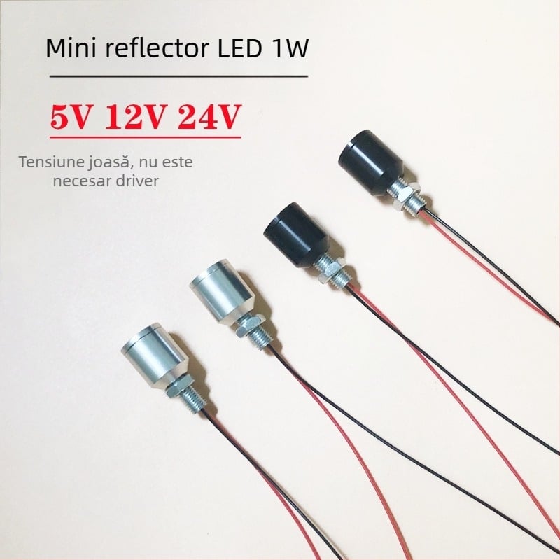 Spot LED mini, 5V, 1W, carcasă din aluminiu, iluminare de urgență, lampă 24V