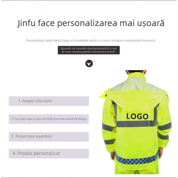 Jachetă de ploaie reflectorizantă din Oxford, set în două piese cu pantaloni, respirabilă și impermeabilă, pentru motocicletă pončo