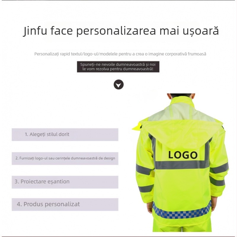 Jachetă de ploaie reflectorizantă din Oxford, set în două piese cu pantaloni, respirabilă și impermeabilă, pentru motocicletă pončo