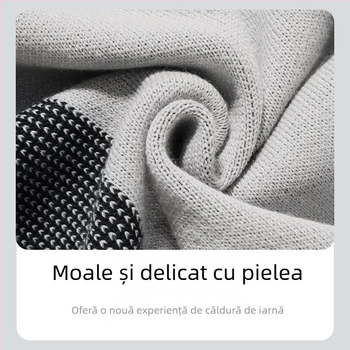 Fular de iarnă pentru bărbați, încălzire și protecție a gâtului, confortabil, stil britanic, elegant și versatil, dimensiuni 180 × 30 cm