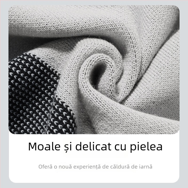 Fular de iarnă pentru bărbați, încălzire și protecție a gâtului, confortabil, stil britanic, elegant și versatil, dimensiuni 180 × 30 cm