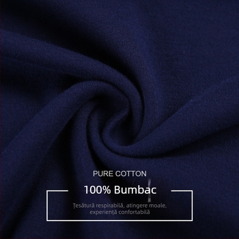 Set de lenjerie termică din bumbac pentru bărbați, mărime plus, cu guler rotund, toamnă–iarna, top cu mânecă lungă și pantaloni