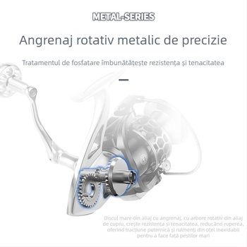 Qianrui mulinetă de pescuit pentru apă sărată, construcție integral metalică, 15 rulmenți, pentru pescuit în mare și pe stânci