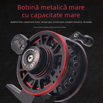Kemeilong tambur de pescuit din metal integral, frână frontală, viteză înaltă, ghidare a cablului și viteză dublă pentru pescuit la stâncă