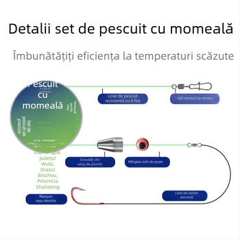 Set de pescuit cu năluci pentru Carassius carassius — original, gata de utilizare, kit de linie cu plutitor reglabil și atingere de fund