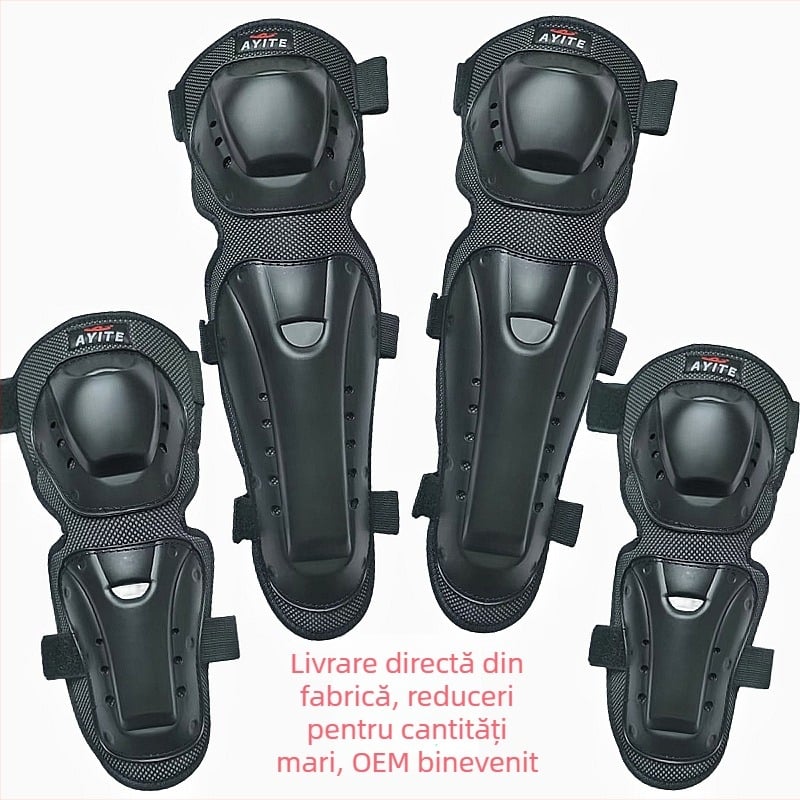 Ayit echipament de protecție pentru motocicletă — set de 4 piese cu protecții pentru genunchi, coate și picioare, pentru off-road, protecție împotriva căderii și impactului, pentru bărbați și femei