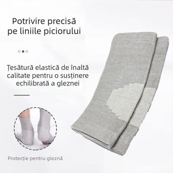 Protecție pentru gleznă tricotată pentru sport, pereche, cu elasticitate de patru direcții, fibră din bambus cu carbon, protecție împotriva entorsei, căldură, anti-alunecare, ușor