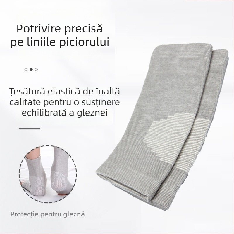 Protecție pentru gleznă tricotată pentru sport, pereche, cu elasticitate de patru direcții, fibră din bambus cu carbon, protecție împotriva entorsei, căldură, anti-alunecare, ușor