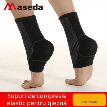 Masda protecție pentru gleznă din nailon, tricotată, elastice pe patru laturi, protecție anti-entorsă pentru alergare, fitness și baschet