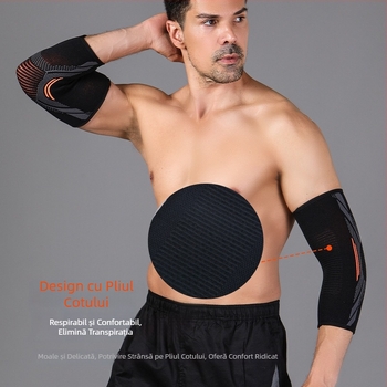 Cotiere tricotate, absorbante de sudoare și respirabile, pentru baschet și badminton, protecție de lungime medie a cotului, echipament protector pentru drumeții și fitness