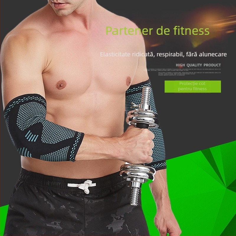 Protecție pentru cot pentru sporturi în aer liber, tricotat, extins, respirabil, absorbant de transpirație, unisex, pentru baschet și badminton