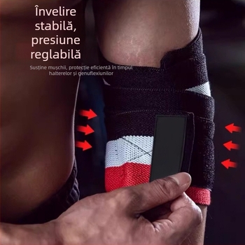 Protecții pentru coate pentru fitness cu benzi, mănuși și bretele pentru încheieturi, pentru ridicare