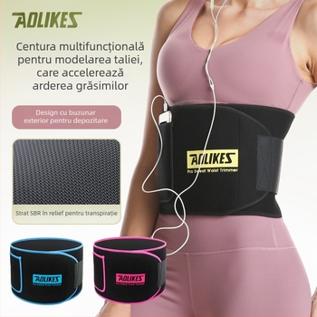 Centură reglabilă pentru talie, cu susținere, design colorat și căldură pentru fitness