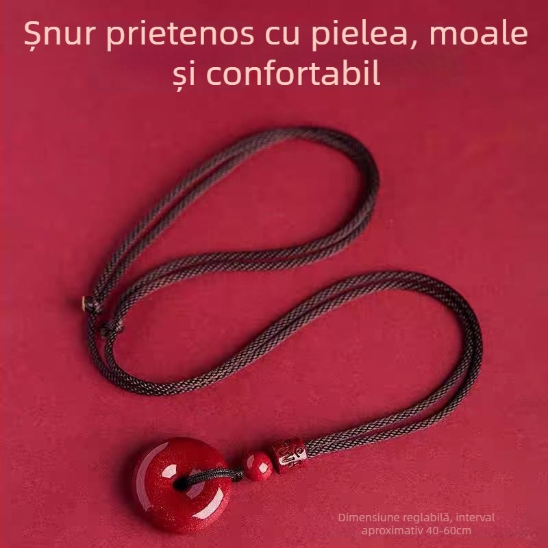 Pandant din cinnabar natural, nisip mov-auriu de înaltă puritate, colier pentru anul nașterii, bijuterii cadou en-gros