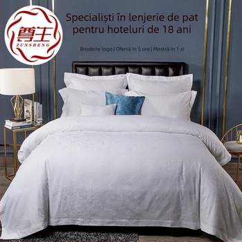 Set de lenjerie pentru hotel, patru piese, Jacquard de 60 fire de bumbac